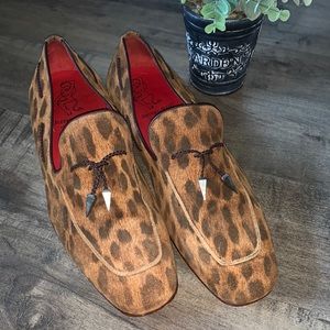 JEFFERY WEST JUNG TASSEL LEOPARD PRINT LEATHER LOAFERS
